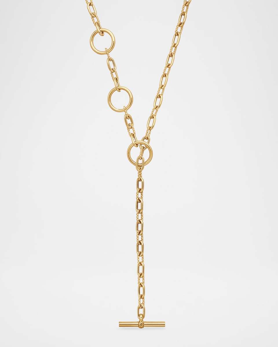 DY Madison Three Ring Chain Necklace in 18K Gold, 3.9mm, 20"L